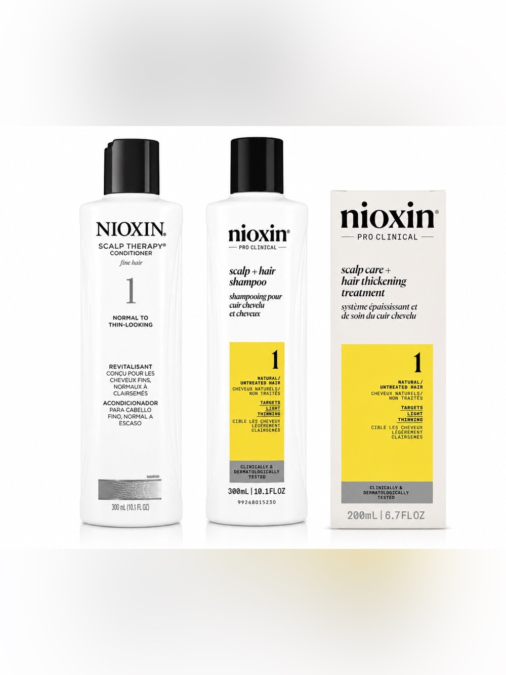 Nioxin System 1 3-Step Kit Shampoo Conditioner Hair Thickening Treatment Set